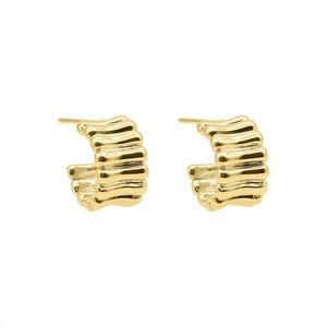 ZEYZEY Gold plated Chunky Huggie Hoop Earrings